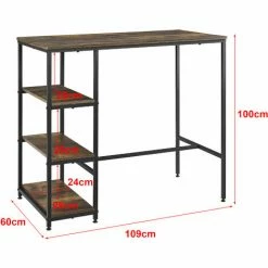 Acheter 🧨 NOVA Ensemble De La Table De Bar Cucina 2 Kitchen 2 Tabourets En Bois Foncé Rustique 💯 -Table haute Boutique 58597340 5