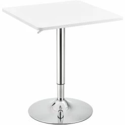 Remise ⭐ NOVA Table Haute Carrée Des Bars Pub De Cuisine Avec Base En Métal Différentes Couleurs Couleur : BLANCHE 🧨 -Table haute Boutique 58598366 2