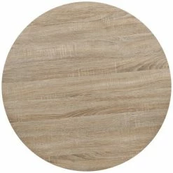 Acheter 🎁 INLIFE Table De Bistro MDF Et Acier Rond 80 X 75 Cm Couleur De Chêne - Beige 💯 -Table haute Boutique 58691830 4