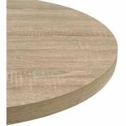 Acheter 🎁 INLIFE Table De Bistro MDF Et Acier Rond 80 X 75 Cm Couleur De Chêne - Beige 💯 -Table haute Boutique 58691830 5