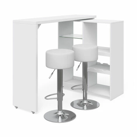 De gros 🛒 Table De Bar „Vega“ Blanche Avec 2 Tabourets De Bar Vicco ⌛ 3 De gros 🛒 Table De Bar „Vega“ Blanche Avec 2 Tabourets De Bar Vicco ⌛
