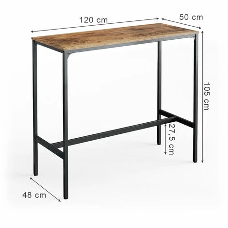 Meilleure vente ⭐ Table De Bar Fyrk Table De Bistro Mange-debout Comptoir 120cm X 50 Cm Bar Vicco ✔️ 5 Meilleure vente ⭐ Table De Bar Fyrk Table De Bistro Mange-debout Comptoir 120cm X 50 Cm Bar Vicco ✔️ – Image 3