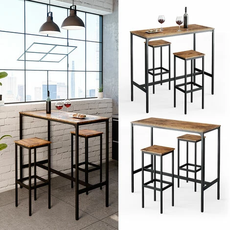 Offres ⭐ Table De Bar Fyrk Table De Bistro Lot De 2 Tabourets De Bar 120 Cm X 50 Cm Vicco 🎁 4 Offres ⭐ Table De Bar Fyrk Table De Bistro Lot De 2 Tabourets De Bar 120 Cm X 50 Cm Vicco 🎁 – Image 2