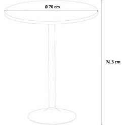 Vente flash 🔔 AHD AMAZING HOME DESIGN Table De Bar Noire Ou Blanche Ronde Et Carré Noir 70x70 Bistrot | Couleur De La Table: Noir - Forme De La Table: Rond ✔️ -Table haute Boutique 5912919 4