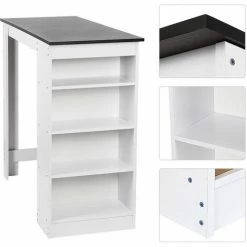 Budget 🎁 HALOYO Table De Bar Table De Cuisine Mange-debout 115*50*103CM 🤩 10 Budget 🎁 HALOYO Table De Bar Table De Cuisine Mange-debout 115*50*103CM 🤩 -Table haute Boutique 59158857 4