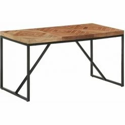 Bon marché 👏 INLIFE Table à Dîner 140x70x76 Cm Bois Massif D'acacia Et De Manguier 🔔