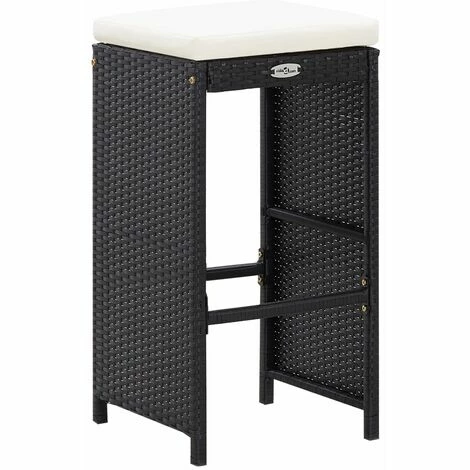 Coupon ⭐ INLIFE Meuble De Bar De Jardin 7 Pcs Et Coussins Résine Tressée Noir - Noir 🎁 7 Coupon ⭐ INLIFE Meuble De Bar De Jardin 7 Pcs Et Coussins Résine Tressée Noir - Noir 🎁 – Image 5
