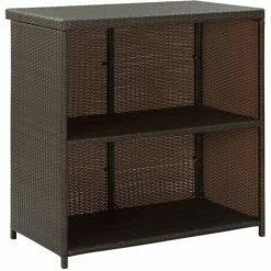 Offres 👍 INLIFE Ensemble De Bar 3 Pcs Résine Tressée Marron - Brun 🔥 -Table haute Boutique 59173001 5