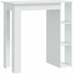 De gros 😍 INLIFE Table De Bar Avec étagère Blanc 102x50x103,5 Cm Aggloméré - Blanc 💯 8 De gros 😍 INLIFE Table De Bar Avec étagère Blanc 102x50x103,5 Cm Aggloméré - Blanc 💯 -Table haute Boutique 59173214 2