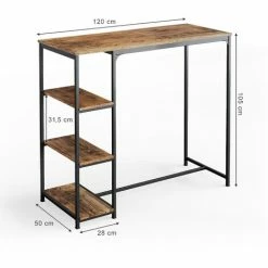 Grosses soldes 😍 Table De Bar „Fyrk“ Vieux Bois/Noir Vicco 🌟 -Table haute Boutique 59175082 3