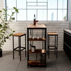 Grosses soldes 😍 Table De Bar „Fyrk“ Vieux Bois/Noir Vicco 🌟 -Table haute Boutique 59175082 5