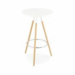 Les meilleures critiques de 🎁 M-S Table De Bar Ronde 65 Cm En Bois Naturel Et Blanc 💯