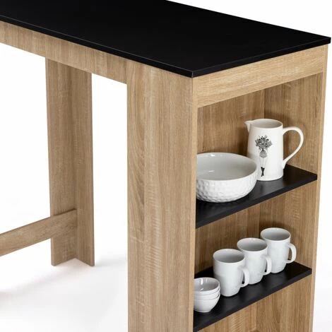 Meilleure affaire 😍 IDMARKET Table De Bar BARTH 2 à 4 Personnes Bois Imitation Hêtre Plateau Noir ❤️ 5 Meilleure affaire 😍 IDMARKET Table De Bar BARTH 2 à 4 Personnes Bois Imitation Hêtre Plateau Noir ❤️ – Image 3