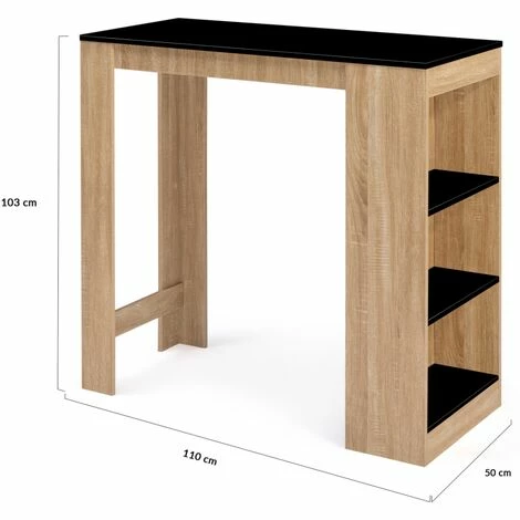 Meilleure affaire 😍 IDMARKET Table De Bar BARTH 2 à 4 Personnes Bois Imitation Hêtre Plateau Noir ❤️ 7 Meilleure affaire 😍 IDMARKET Table De Bar BARTH 2 à 4 Personnes Bois Imitation Hêtre Plateau Noir ❤️ – Image 5