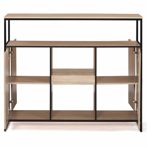 Grosses soldes ⌛ IDMARKET Meuble De Bar Avec Portes Et étagères DETROIT Design Industriel 😀 5 Grosses soldes ⌛ IDMARKET Meuble De Bar Avec Portes Et étagères DETROIT Design Industriel 😀 – Image 3