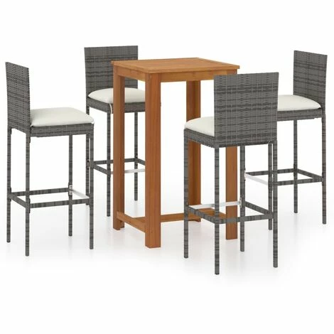 Offres ❤️ Topdeal Ensemble De Bar De Jardin Avec Coussins 5 Pcs Gris FF3067977_FR 💯 3 Offres ❤️ Topdeal Ensemble De Bar De Jardin Avec Coussins 5 Pcs Gris FF3067977_FR 💯