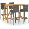 Offres 🎁 Topdeal Ensemble De Bar De Jardin Avec Coussins 5 Pcs Gris FF3067959_FR ⌛ -Table haute Boutique 59652721 1