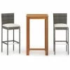 Offres 🧨 Topdeal Ensemble De Bar De Jardin Avec Coussins 3 Pcs Gris FF3067975_FR 😍 -Table haute Boutique 59652833 1