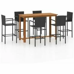Top 10 🔔 Topdeal Ensemble De Bar De Jardin 7 Pcs Noir FF3068017_FR 👏