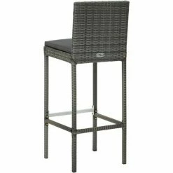 Sortie 🧨 Topdeal Ensemble De Bar De Jardin 7 Pcs Et Coussins Résine Tressée Gris FF3064799_FR ✔️ -Table haute Boutique 59653154 5