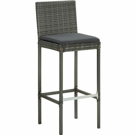 Bon marché ❤️ Topdeal Ensemble De Bar De Jardin 3 Pcs Et Coussins Résine Tressée Gris FF3064793_FR 🌟 5 Bon marché ❤️ Topdeal Ensemble De Bar De Jardin 3 Pcs Et Coussins Résine Tressée Gris FF3064793_FR 🌟 – Image 3