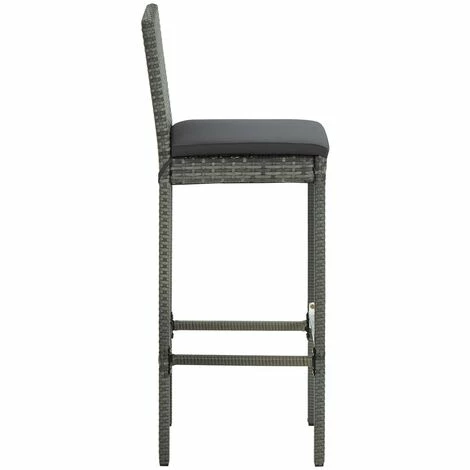 Bon marché ❤️ Topdeal Ensemble De Bar De Jardin 3 Pcs Et Coussins Résine Tressée Gris FF3064793_FR 🌟 7 Bon marché ❤️ Topdeal Ensemble De Bar De Jardin 3 Pcs Et Coussins Résine Tressée Gris FF3064793_FR 🌟 – Image 5