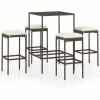 Tout neuf 🎁 Topdeal Meuble De Bar De Jardin 5 Pcs Et Coussins Résine Tressée Marron FF3064819_FR ❤️ 2 Tout neuf 🎁 Topdeal Meuble De Bar De Jardin 5 Pcs Et Coussins Résine Tressée Marron FF3064819_FR ❤️ -Table haute Boutique 59653493 1