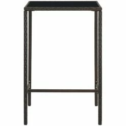 Tout neuf 🎁 Topdeal Meuble De Bar De Jardin 5 Pcs Et Coussins Résine Tressée Marron FF3064819_FR ❤️ -Table haute Boutique 59653493 3