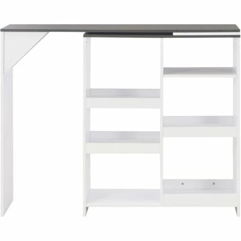Sortie 🤩 Topdeal Table De Bar Avec Tablette Amovible Blanc 138x39x110 Cm VDFF22377_FR 🧨 5 Sortie 🤩 Topdeal Table De Bar Avec Tablette Amovible Blanc 138x39x110 Cm VDFF22377_FR 🧨 – Image 3