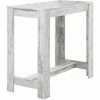Acheter 🎉 ALTOBUY ADRIAN - Table Bar 120cm Effet Bois Blanc Vieilli - Blanc ⌛