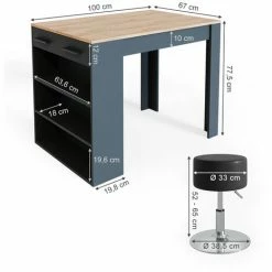 Meilleure affaire 😉 Table De Bar „Repose" Anthracite/Goldkraft Avec 2 Tabourets De Bar Vicco 🥰 -Table haute Boutique 59838551 3