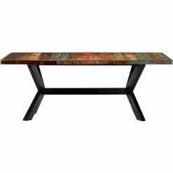 Les meilleures critiques de 😉 INLIFE Table à Dîner 200x100x75 Cm Bois De Récupération Solide 🎁 -Table haute Boutique 59848727 2