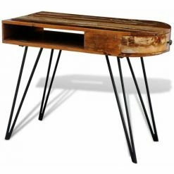 Vente flash 🛒 NOVA Bureau 97x45x76 Cm En Bois De Récupération Avec Des Jambes En Fer Peint 🔥