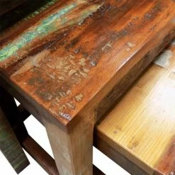 Acheter 👏 NOVA Des Tables Empilables Définissent 3 Pcs Dans La Récupération De Bois Vintage ✨ -Table haute Boutique 59982514 4