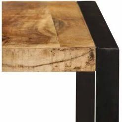 Remise 😍 NOVA Tableau à Manger Salon En Bois Massif 180x90x76 Cm Brun ⌛ -Table haute Boutique 59995255 3