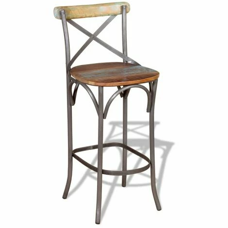 Grosses soldes 💯 NOVA Tabourets De Bar En Bois Massif De Récupération Recyclée Multicolore 🌟 6 Grosses soldes 💯 NOVA Tabourets De Bar En Bois Massif De Récupération Recyclée Multicolore 🌟 – Image 4