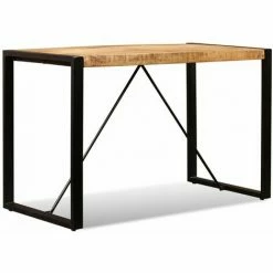 De gros ✔️ NOVA Table à Manger Style Industriel En Bois Massif De Brun Brut Et De Mangue Noire 👏 -Table haute Boutique 59995604 2