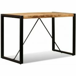 De gros ✔️ NOVA Table à Manger Style Industriel En Bois Massif De Brun Brut Et De Mangue Noire 👏 -Table haute Boutique 59995604 4