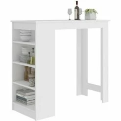 Le moins cher 😍 AKORD Table De Bar Pour Le Tabouret Blanche 115 Cm Couleur Blanc Mat - 115x50x103 Cm ⭐ -Table haute Boutique 60055268 2