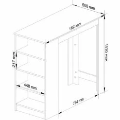 Le moins cher 😍 AKORD Table De Bar Pour Le Tabouret Blanche 115 Cm Couleur Blanc Mat - 115x50x103 Cm ⭐ -Table haute Boutique 60055268 3