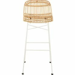 Meilleure vente ✨ LES TENDANCES Chaise De Bar En Rotin Naturel Et Blanc Emile L 47 Cm 😀 -Table haute Boutique 60258696 5