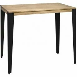 Meilleur prix 🎁 Table Mange Debout Lunds 60X100x110cm Noir-Vieilli. Box Furniture - Noir 🌟