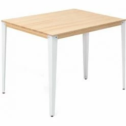 Vente flash ⭐ Table Mange Debout Lunds 80X120x110cm Blanc-Naturel. Box Furniture - Blanc 👍