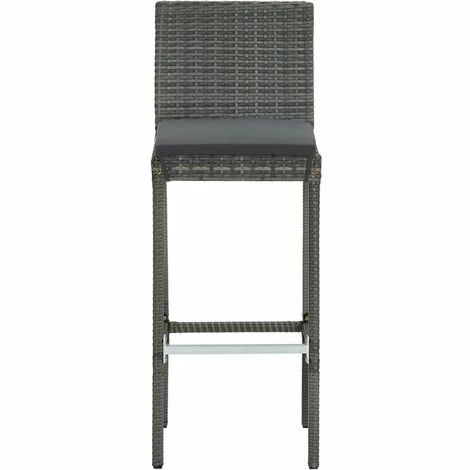 Vente flash 👍 INLIFE Jeu De Bar De Jardin 7pcs Et Coussins Anthracite Résine Tressée ✔️ 7 Vente flash 👍 INLIFE Jeu De Bar De Jardin 7pcs Et Coussins Anthracite Résine Tressée ✔️ – Image 5