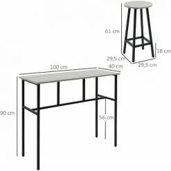 Les meilleures critiques de ✔️ HOMCOM Ensemble Table De Bar Style Industriel 6 Pièces - 2 Tables, 4 Tabourets - Acier Noir Panneaux Particules Aspect Bois Gris - Gris ⭐ 9 Les meilleures critiques de ✔️ HOMCOM Ensemble Table De Bar Style Industriel 6 Pièces - 2 Tables, 4 Tabourets - Acier Noir Panneaux Particules Aspect Bois Gris - Gris ⭐ -Table haute Boutique 60352090 3