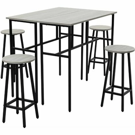 Les meilleures critiques de ✔️ HOMCOM Ensemble Table De Bar Style Industriel 6 Pièces - 2 Tables, 4 Tabourets - Acier Noir Panneaux Particules Aspect Bois Gris - Gris ⭐ 7 Les meilleures critiques de ✔️ HOMCOM Ensemble Table De Bar Style Industriel 6 Pièces - 2 Tables, 4 Tabourets - Acier Noir Panneaux Particules Aspect Bois Gris - Gris ⭐ – Image 5