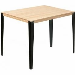 Remise 👍 Table Mange Debout Lunds 80X120x110cm Noir-Naturel. Box Furniture - Noir 🤩