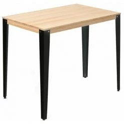 Bon marché 🌟 Table Mange Debout Lunds 60X140x110cm Noir-Naturel. Box Furniture - Noir 🤩