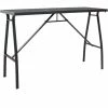 Offres 🛒 Topdeal Table De Bar De Jardin Noir 180x60x110 Cm Verre Trempé FF48122_FR 🎉 -Table haute Boutique 60371975 1