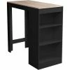 Remise 🛒 Ikayaa Table De Bar Rustique à Hauteur De Comptoir Table De Salle à Manger De Ferme Avec Rangement Intégré à 3 Niveaux Étagères Ouvertes Repose-pieds De Soutien Pour Les Petits Endroits Limités | 3 Couleurs Chics En Option - Le Noir ✔️ -Table haute Boutique 60522436 1